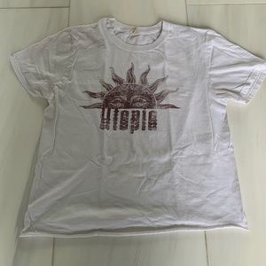 "utopia" cropped T-shirt